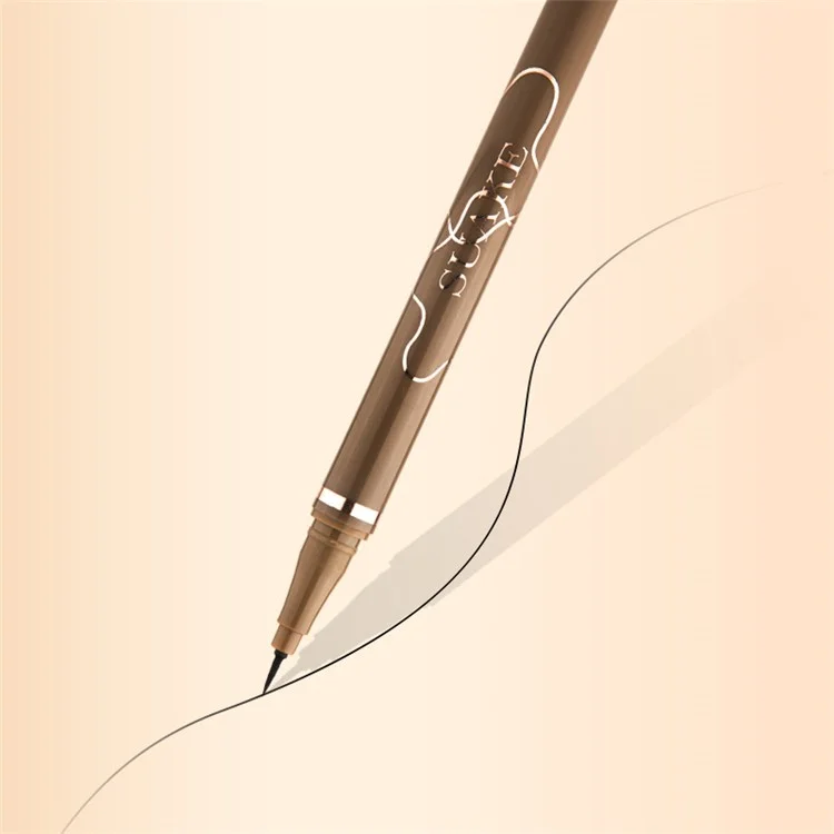 SUAKE Bolígrafo delineador de ojos impermeable de 1 ml - Resistente a manchas, de larga duración, punta fina, delineador de ojos de secado rápido - Marrón
