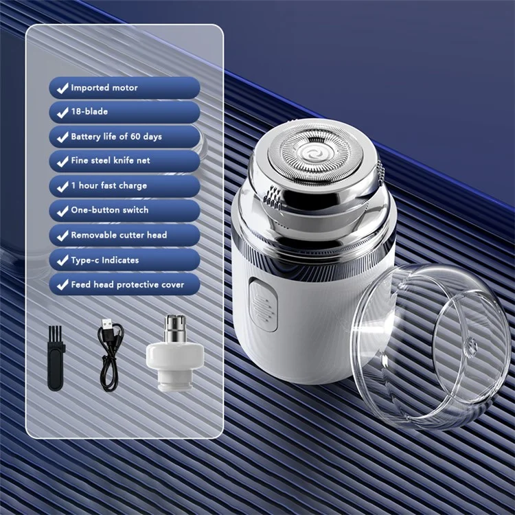 Rasoir électrique portable 2 en 1 TY-500 Capsule Mini - Blanc