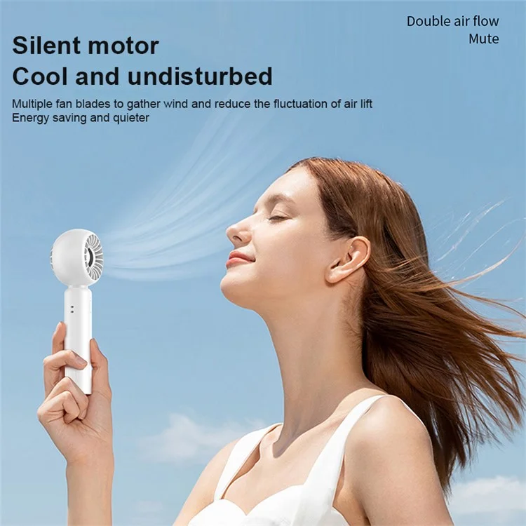 TGVI'S Portable USB Rechargeable Cooling Fan Handheld Summer Fan - White