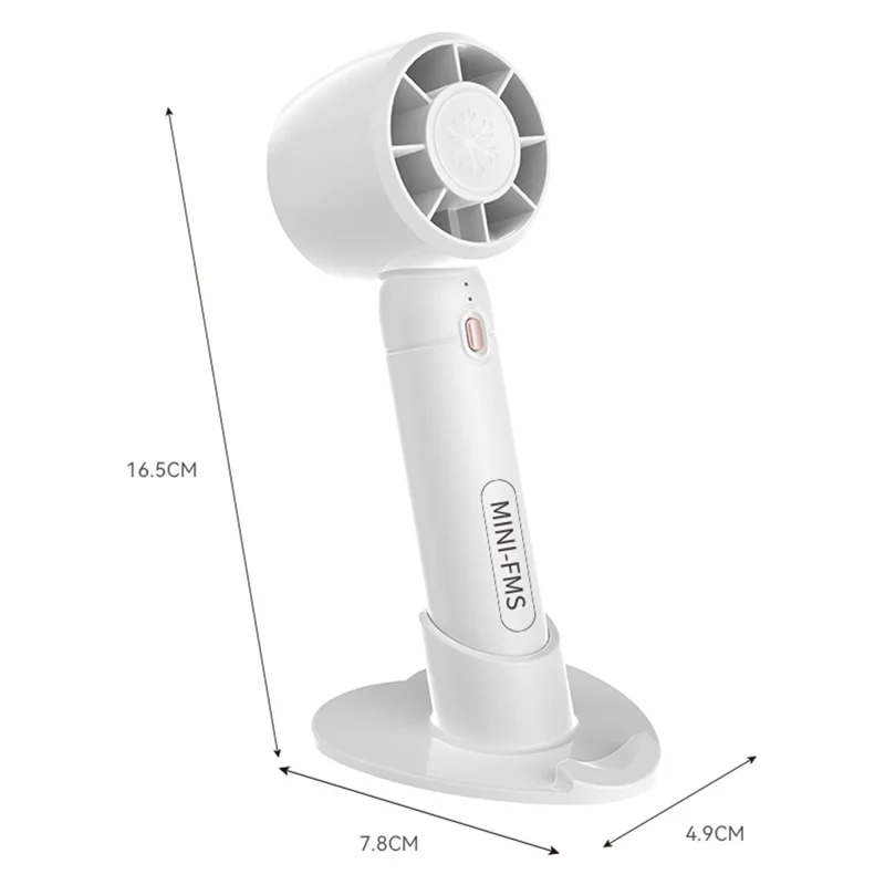 A68 Hair Dryer Style Handheld Fan 3 Wind Speed Mini Cooling Fan Phone Holder Stand - Pink