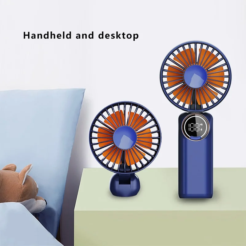 Z3 Portable Handheld Cooling Fan with Digital Display 2400mAh 24 Hours Rechargeable Summer Fan - White