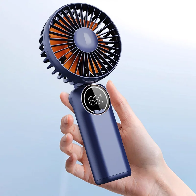 Z3 Portable Handheld Cooling Fan with Digital Display 2400mAh 24 Hours Rechargeable Summer Fan - White