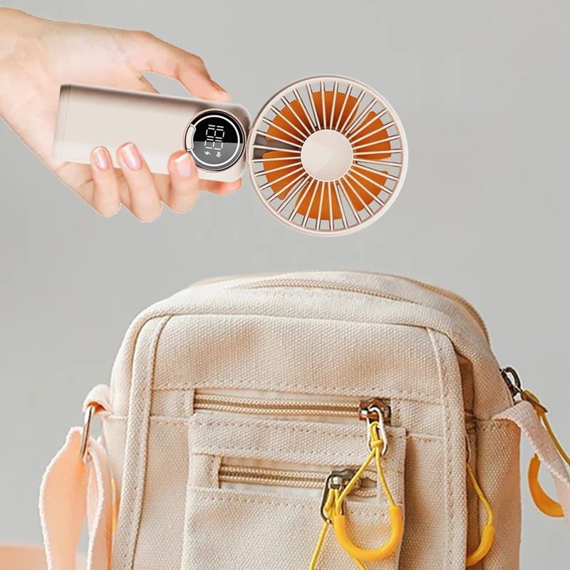 Z3 Portable Handheld Cooling Fan with Digital Display 2400mAh 24 Hours Rechargeable Summer Fan - White