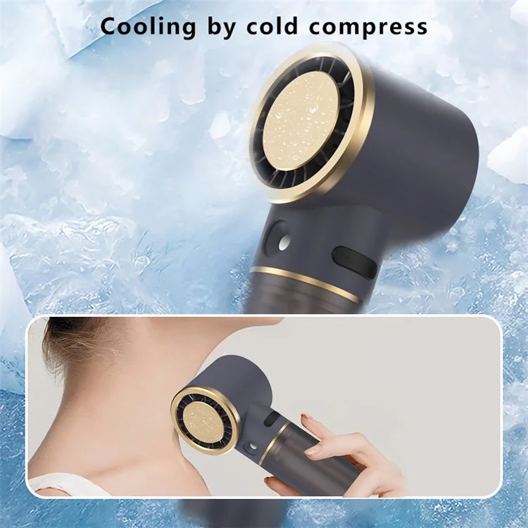 Semiconductor Cold Compress Nano Mist Desk Fan 3 Speeds Adjustable Handheld Fan