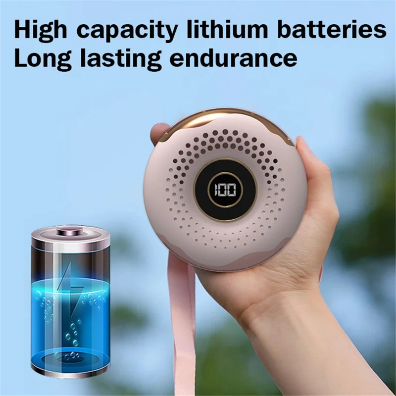 T11 Donut Shape Multifunction Mini Cooling Fan Portable Summer Fan Cooler with Neck Rope - White