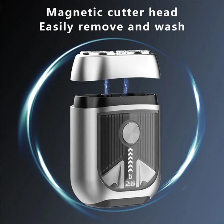 T3 Portable Electric Razor Zinc Alloy Waterproof Rechargeable Cordless Beard Shaver - Titanium