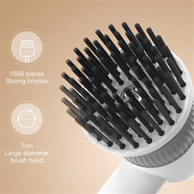 TJ03 Electric Oil Stain Scrubber Handheld Cordless Kitchen Home Cleaning Brush - White