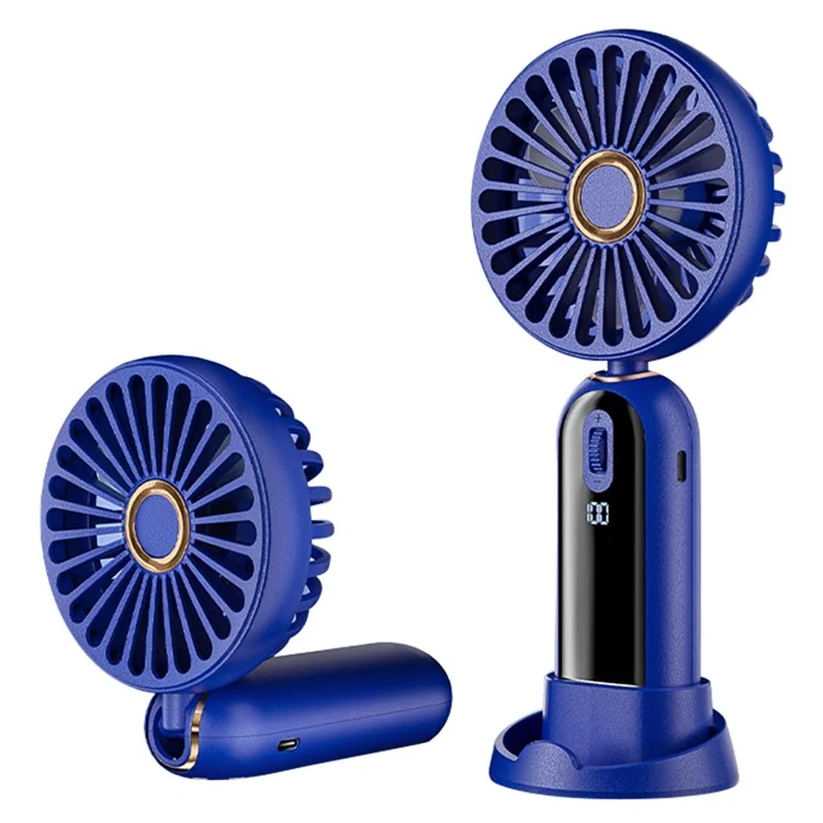 Ventilador portátil USB recargable F188 con 100 velocidades de viento, ventilador de verano de mano - Azul