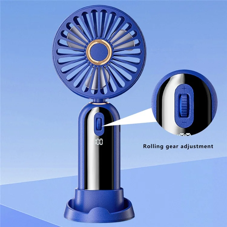 Ventilador portátil USB recargable F188 con 100 velocidades de viento, ventilador de verano de mano - Azul