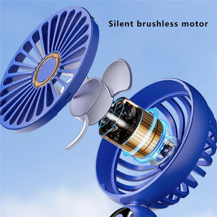 F188 Portable USB Rechargeable Cooling Fan 100 Wind Speeds Handheld Summer Fan - Blue