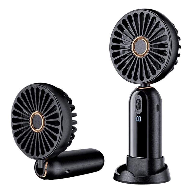 F188 Portable USB Rechargeable Cooling Fan 100 Wind Speeds Handheld Summer Fan - Black