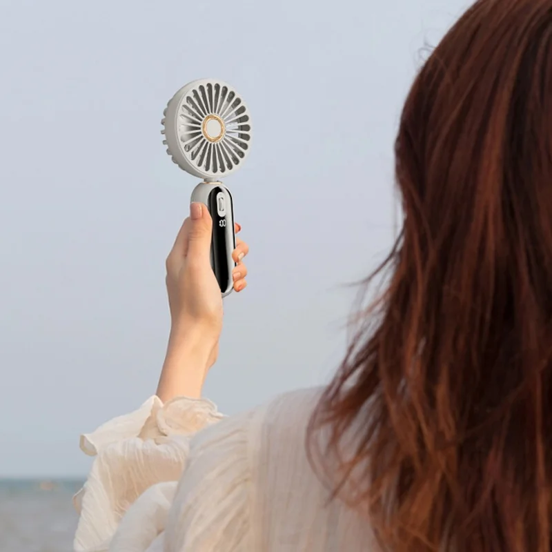 F188 Portable USB Rechargeable Cooling Fan 100 Wind Speeds Handheld Summer Fan - Black