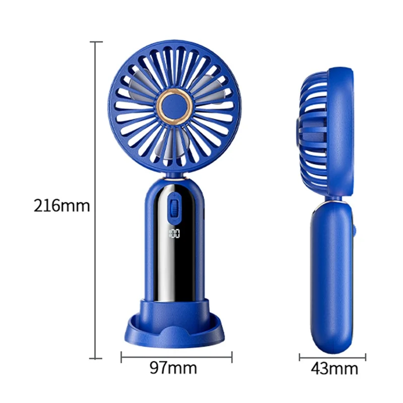 F188 Portable USB Rechargeable Cooling Fan 100 Wind Speeds Handheld Summer Fan - Black