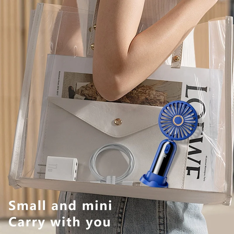 F188 Portable USB Rechargeable Cooling Fan 100 Wind Speeds Handheld Summer Fan - Black