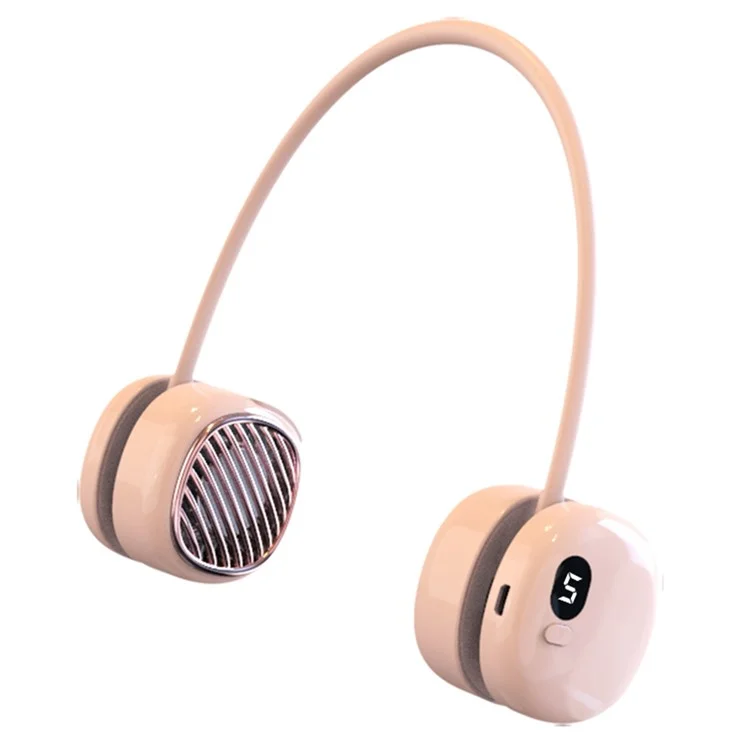 L21 tragbarer, aufladbarer Mini-Hals-Kühler mit 5 Windgeschwindigkeiten, Sommerlüfter - Pink