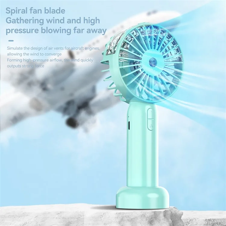 Mini18 Three Speeds Silent Summer Cooling Fan Nano Spray Mini Handheld Fan - Blanc