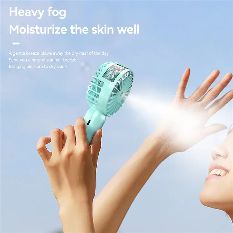 Mini18 Three Speeds Silent Summer Cooling Fan Nano Spray Mini Handheld Fan - Blanc