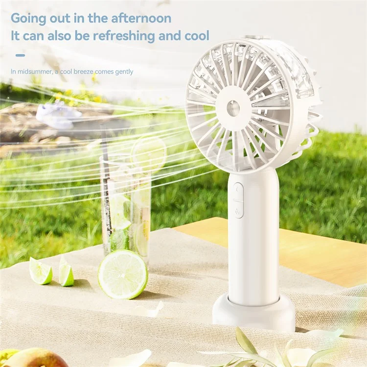 Mini18 Three Speeds Silent Summer Cooling Fan Nano Spray Mini Handheld Fan - Blanc