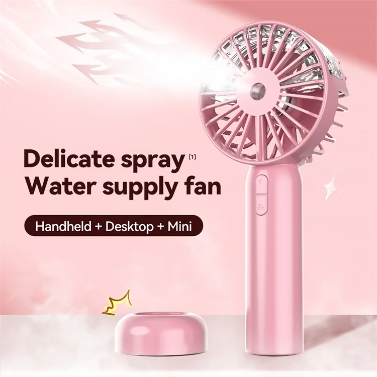 Mini18 Three Speeds Silent Summer Cooling Fan Nano Spray Mini Handheld Fan - Blanc