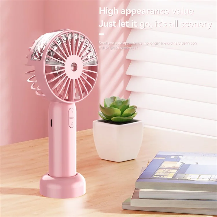 Mini18 Three Speeds Silent Summer Cooling Fan Nano Spray Mini Handheld Fan - Blanc