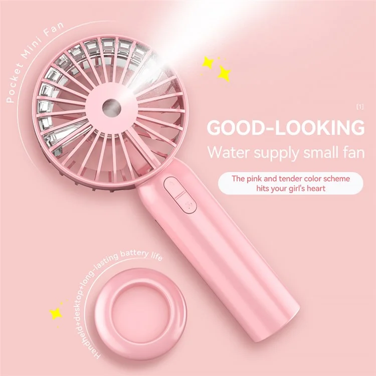 Mini18 Three Speeds Silent Summer Cooling Fan Nano Spray Mini Handheld Fan - Blanc