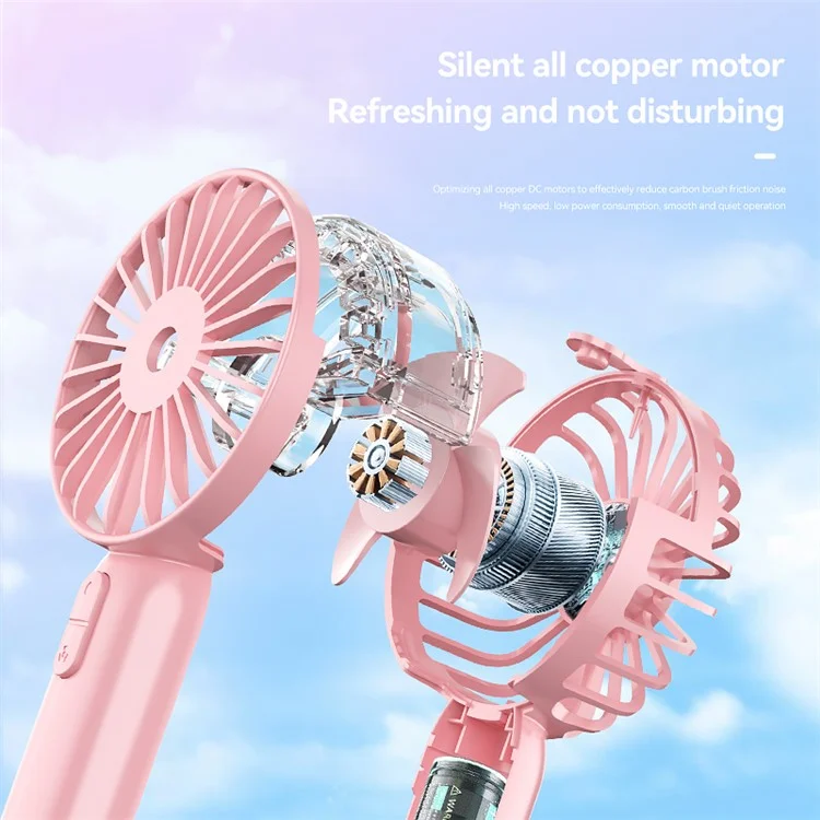 Mini18 Three Speeds Silent Summer Cooling Fan Nano Spray Mini Handheld Fan - Blanc