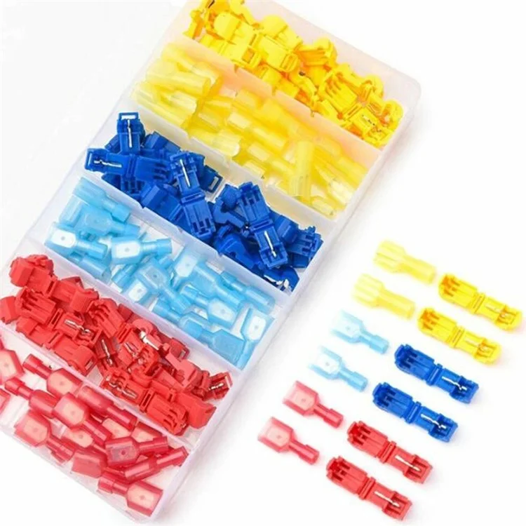 120PCS T-Type Non-Stripping Clamp Combination Plug-in Main Line Branch Clamp Terminal Set
