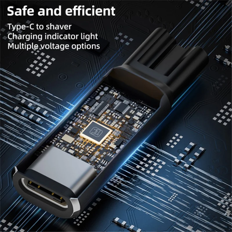 For Philips Shaver Hair Clipper Type-C to 5V Shaver Charger Plug Adapter - Grey