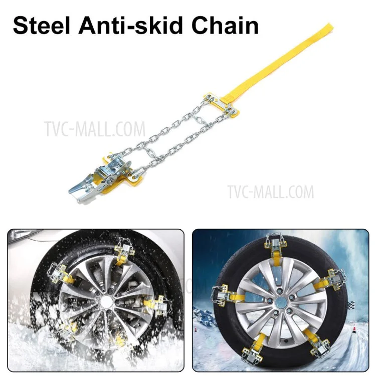 Anti-skid Car Snow Tire Chain Thickened Beef Tendon Auto Wheel Steel Chain - Size: S (Tire Width: 165-195mm)