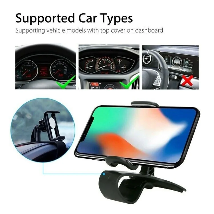 Car Dashboard 360 Degree Rotatable Mobile Phone Holder Stand