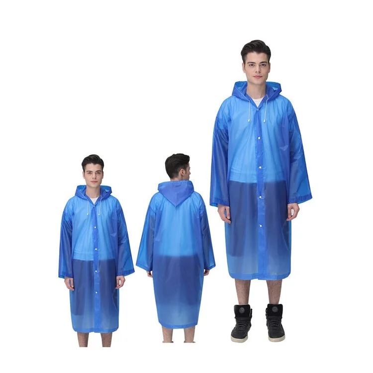 Mantella antipioggia EVA impermeabile unisex riutilizzabile con cappuccio - Blu scuro