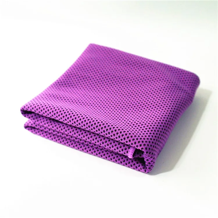 Two-sided Sweat-absorbent Sports Cold Towel Instant Cooling Towel (English Packing Upgraded) - Purple
