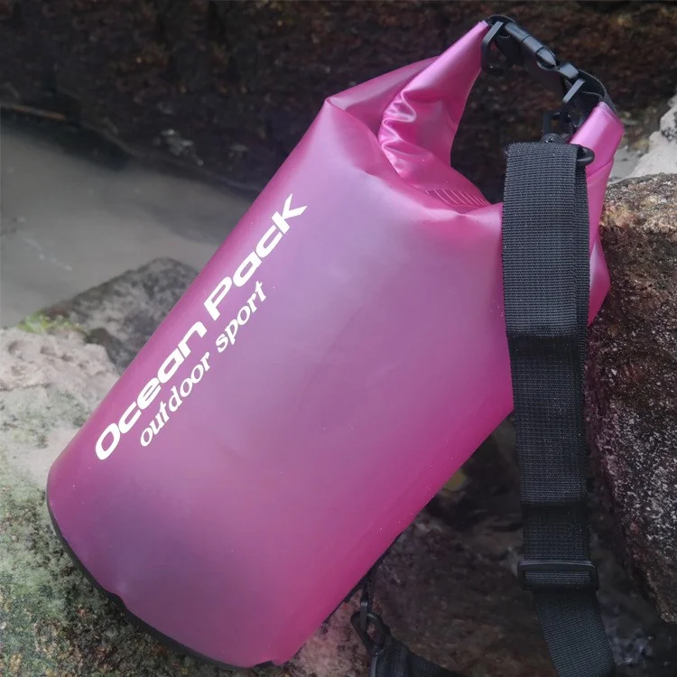 20L Translucent PVC Waterproof Bucket Bag Swimming Floating Dry Sack - Rose