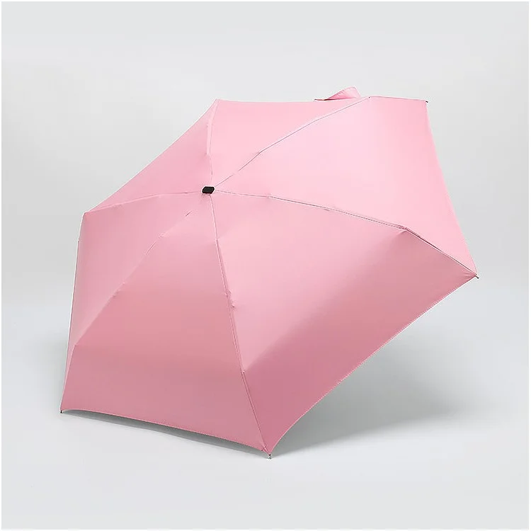 Mini Guarda-chuva Impermeável Portátil Super Peso Com Proteção UV - Cor De Rosa