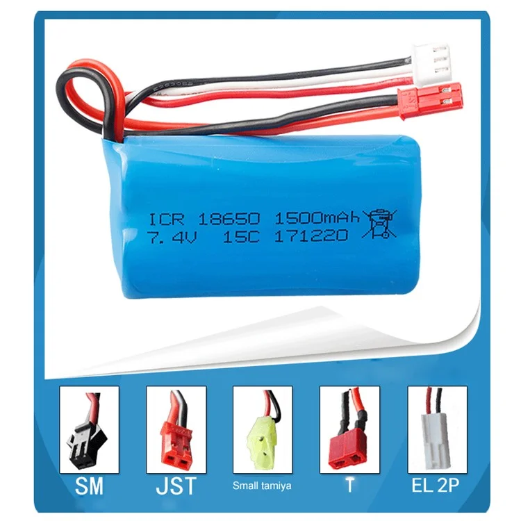 7.4V 1500mAh Li-polymer Battery 20C 903462 2S for FT009 RC Boat Speedboat - EL 2P Plug