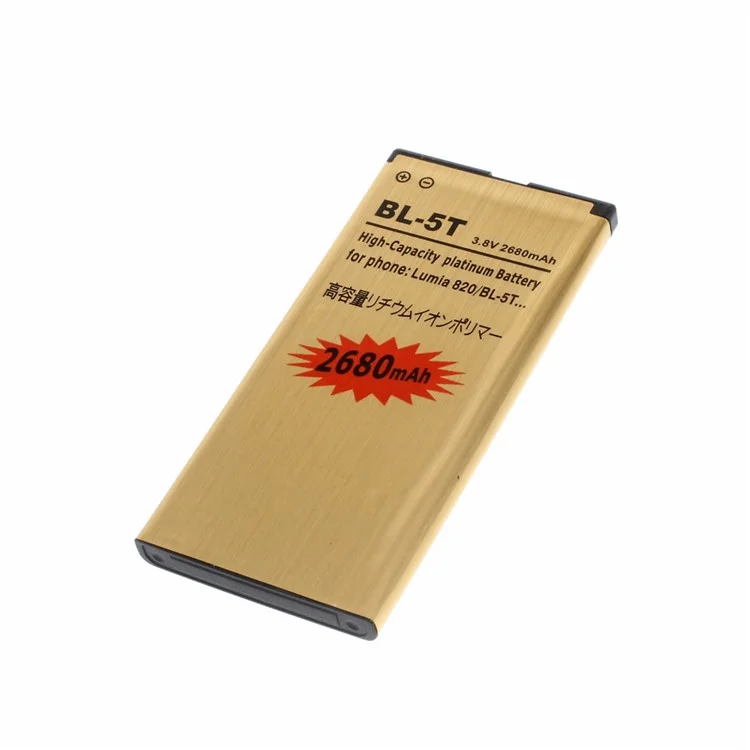 BL-5T 2680mAh Gold Color Rechargeable Li-Polymer Battery for Nokia Lumia 820