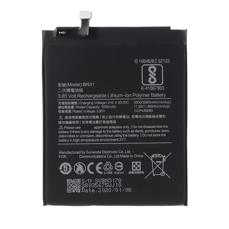 For Xiaomi Mi A1 / 5X OEM BN31 3000mAh Li-Polymer Battery Replacement