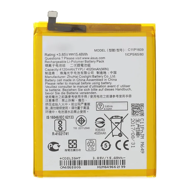 OEM C11P1609 4120mAh Li-Polymer Battery for Asus Zenfone 3 Max ZC553KL