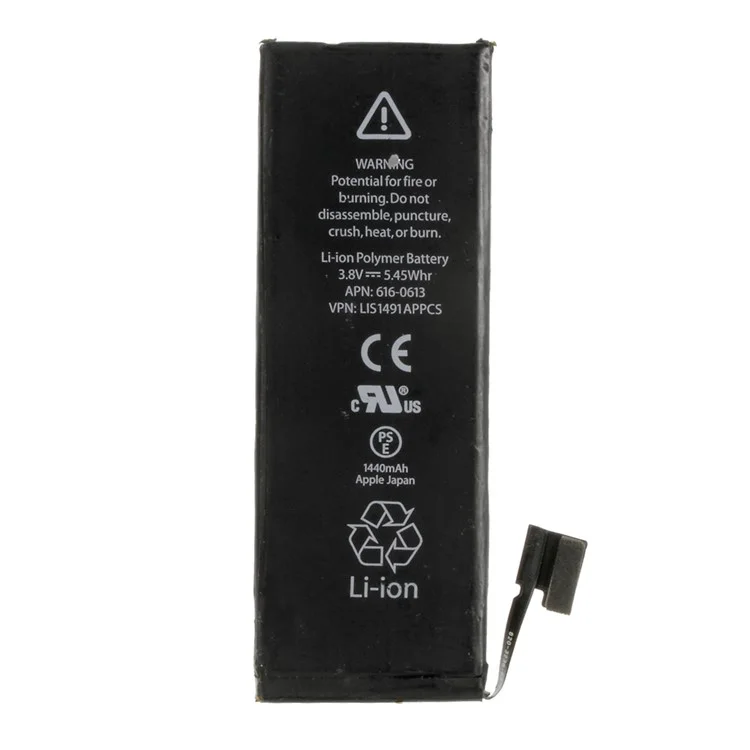 1:1 AAA 3.8V 1440mAh Li-ion Polymer Battery Replacement for iPhone 5