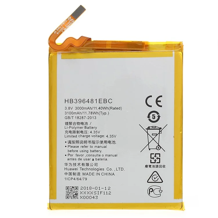 OEM HB396481EBC 3100mAh Li-ion Polymer Battery Replacement for Huawei Honor 5X / 5A