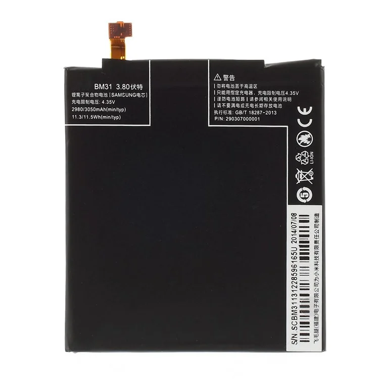 OEM BM31 3050mAh Li-polymer Battery Replacement for Xiaomi Mi 3 / Redmi Note 5A / Redmi Y1 Lite / Redmi Note 5A Prime / Redmi Y1