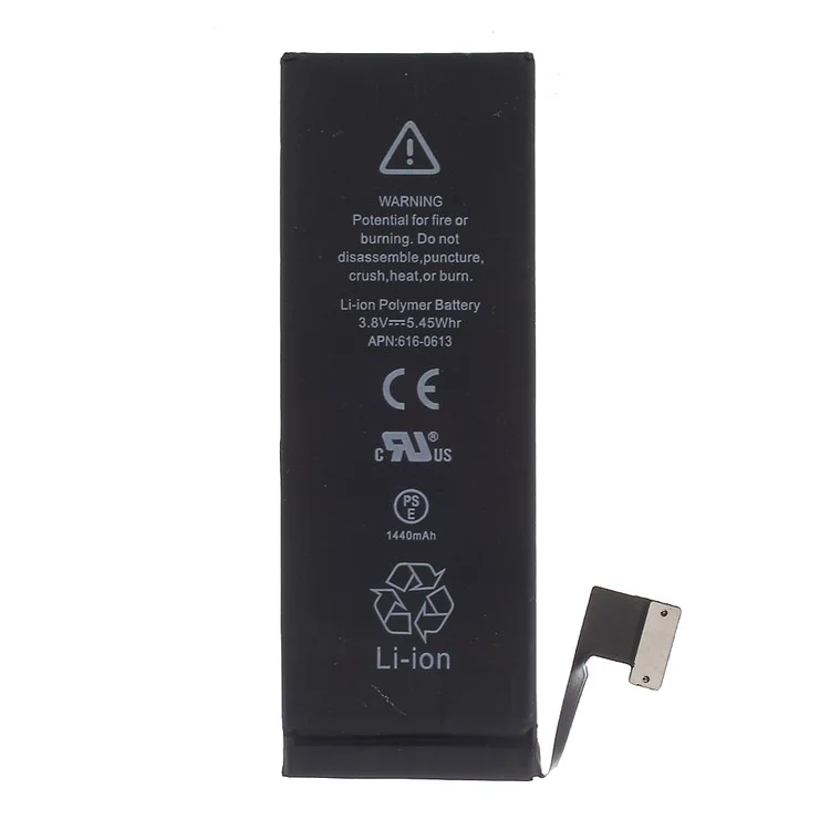 3.8V 1440mAh Li-ion Battery Spare Part for iPhone 5 (Without Logo)