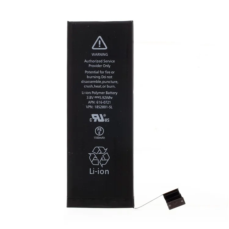 3.8V 1560mAh Li-ion Battery Replacement for iPhone 5s (Without Logo)