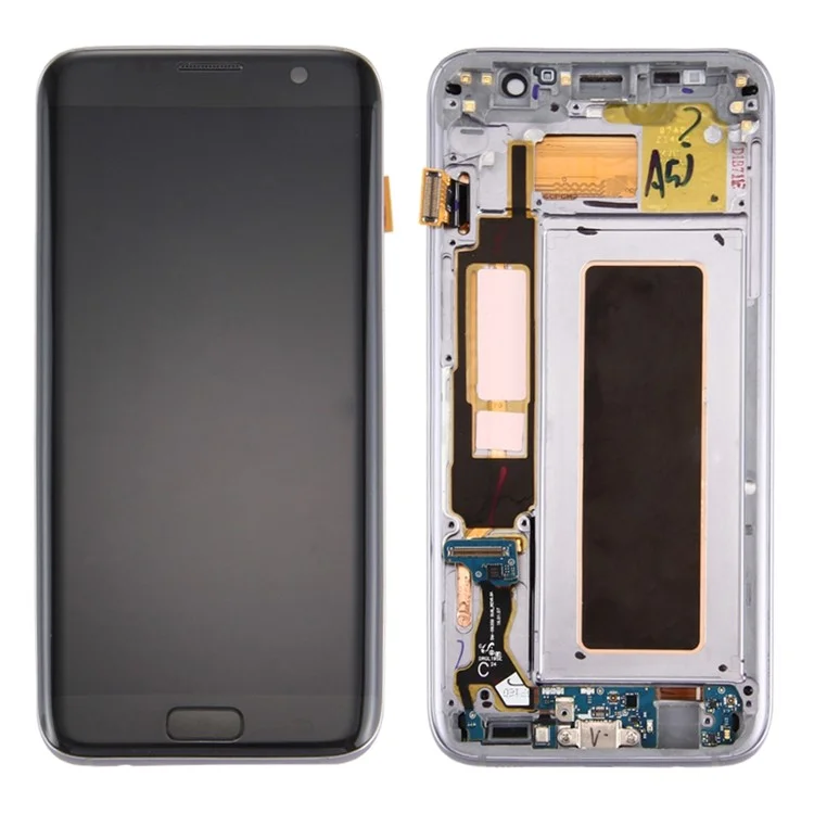 Assemblaggio di Schermo e Digitalizzatore OEM + Frame + Piccole Parti Per Samsung Galaxy S7 Edge G935 - Nero