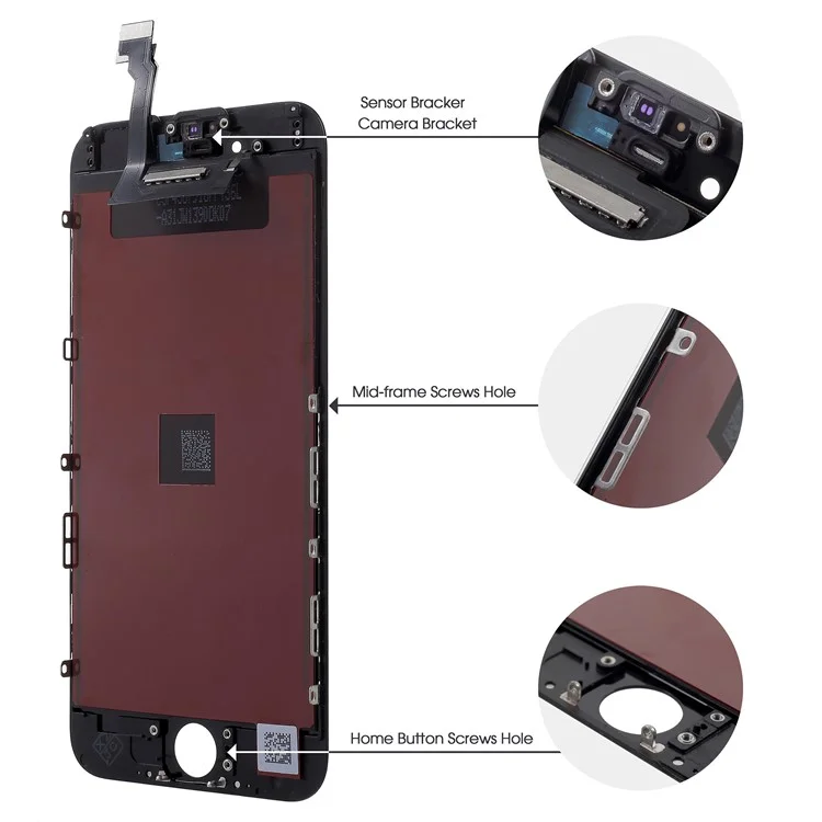 LCD Screen and Digitizer Assembly (Made by China Manufacturer) + Disassemble Repair Opening Tool Kit for iPhone 6 4.7 inch - Black