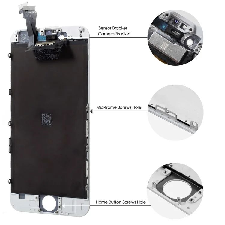 For iPhone 6 4.7 inch  LCD Screen and Digitizer Assembly Replacement Part (Made by China Manufacturer) + Disassemble Repair Opening Tool Set - White