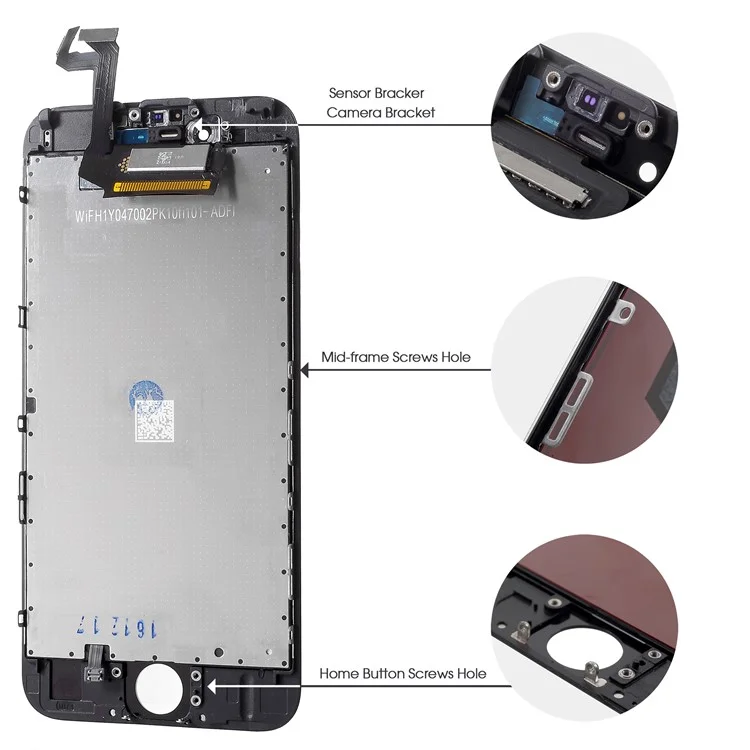 LCD Screen and Digitizer Assembly Part (Made by China Manufacturer) + Disassemble Repair Opening Tool Kit for iPhone 6s 4.7 inch - Black