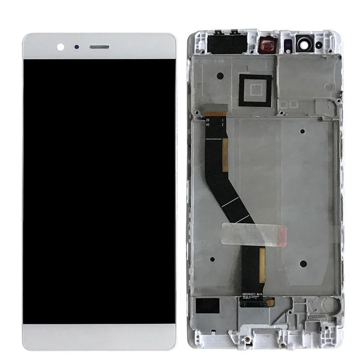 LCD Screen and Digitizer Assembly + Frame Part for Huawei P9 Plus (without Logo) - White