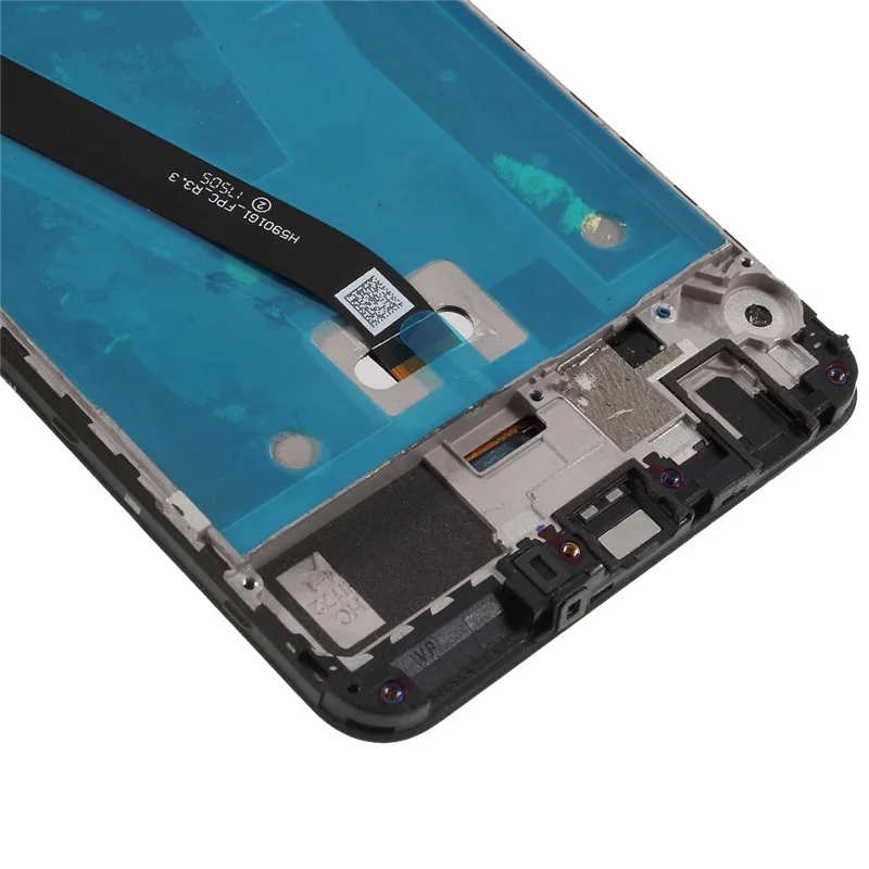 LCD-skærm og digitizer samling + ramme reparationdel til Huawei Y9 (2018) / Enjoy 8 Plus - Sort