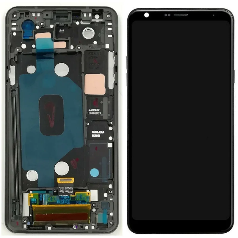 OEM LCD Screen and Digitizer Assembly Part with Frame for LG Q Stylo 4 Q710 (without Logo) - Black